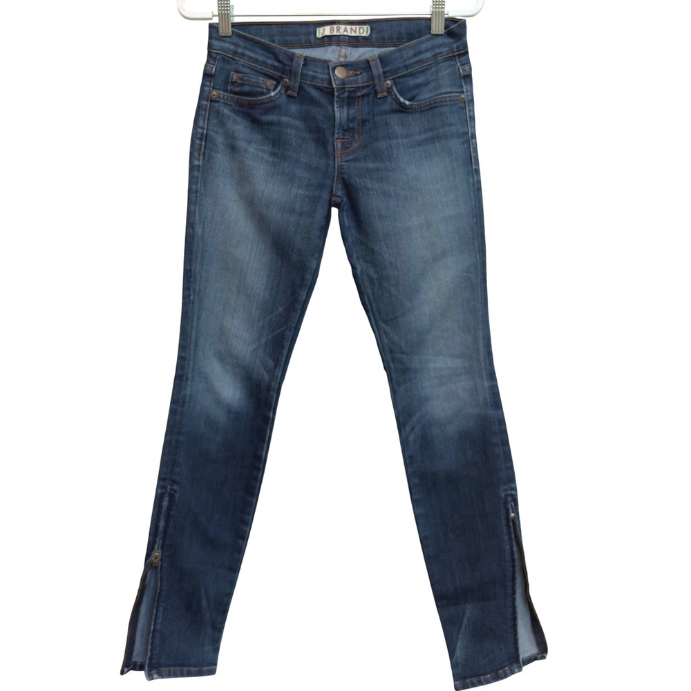 J Brand Denim Jeans The Deal Skinny Leg Ankle Zip Dark‎ Wash Women's Size 25